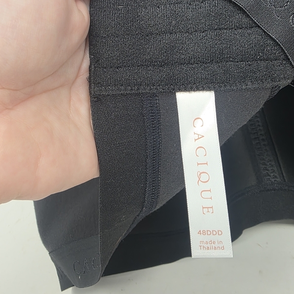 Cacique Intimates 48DDD Bra Lightly Lined No Wire Front Close Blue Black Color - Picture 5 of 5